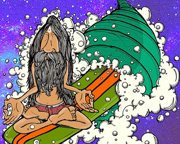 Stampe su plexiglass: le illustrazioni sul surf di Mark Iomal