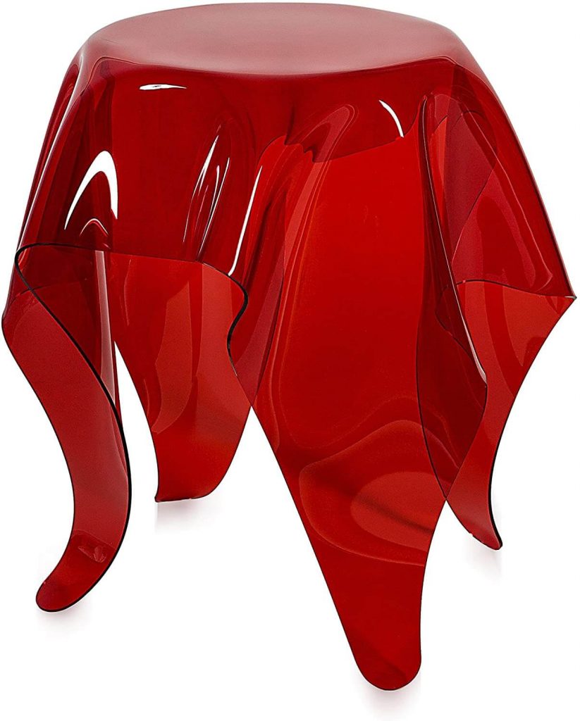 tavolino plexiglass rosso