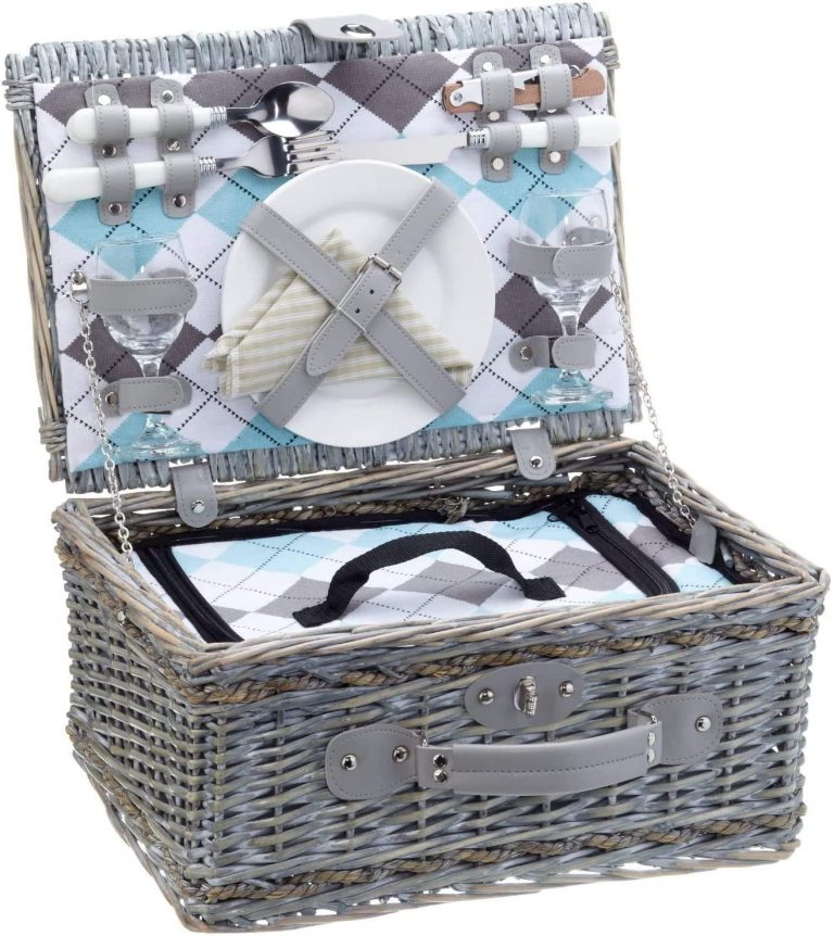 UNUS Garden Cestino Bici In Vimini Rustico Con Cinghie In Pelle - 40x20x20 Cm - 2
