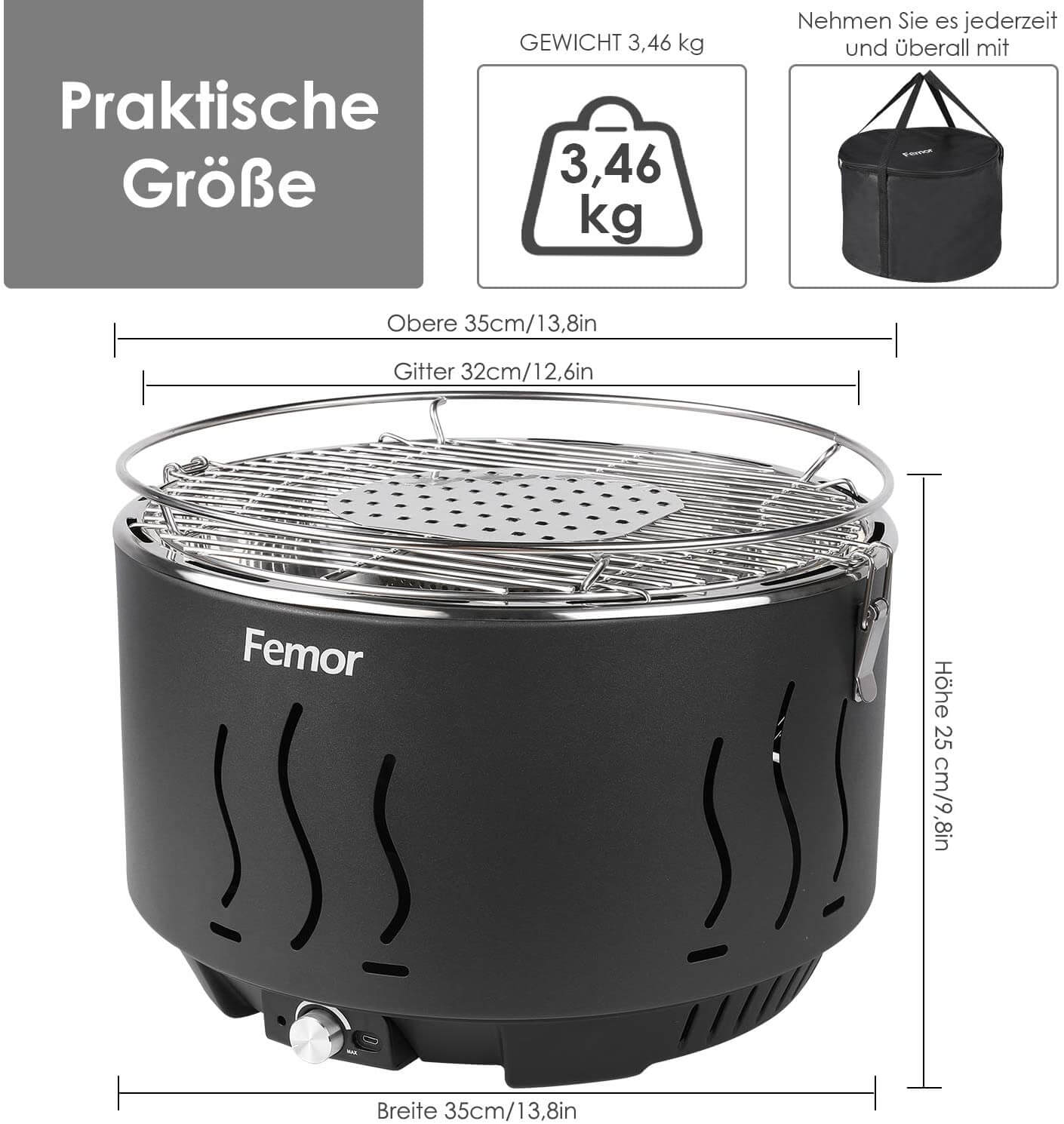 Barbecue Amazon Femor a carbone