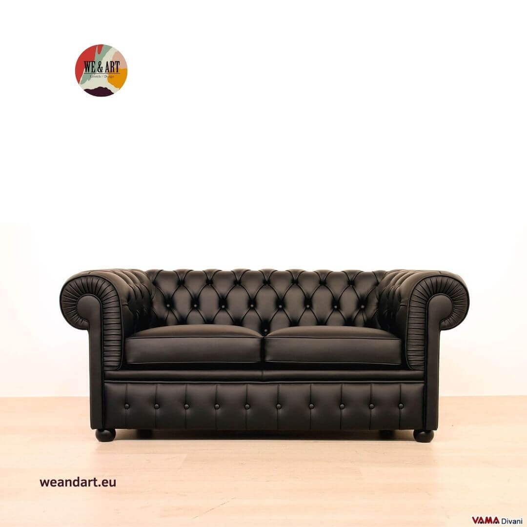 Chesterfield 2 posti nero